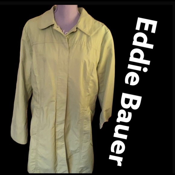 ‼️NWOT Eddie Bauer green lined trench/rain coat size XL‼️ - Picture 1 of 8